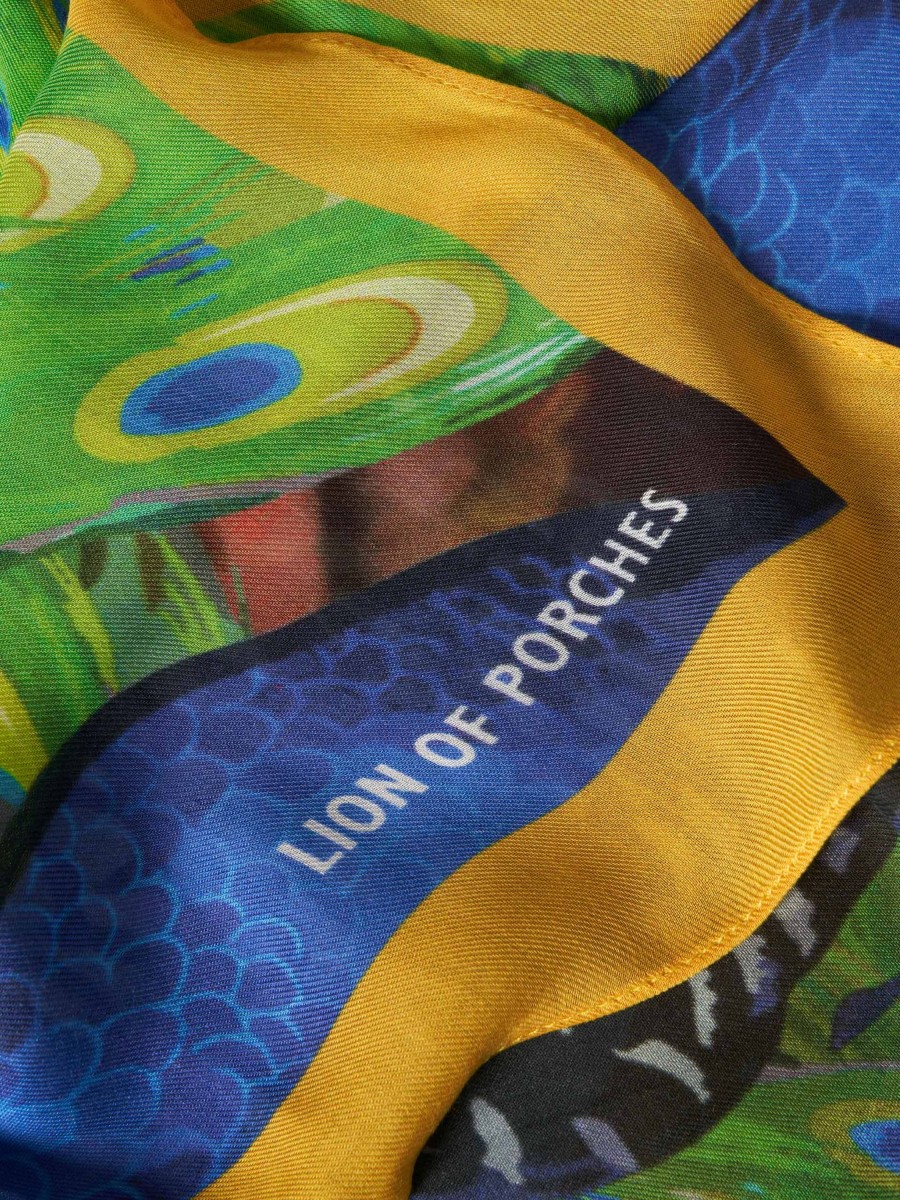 Lion Of Porches Lencos E Echarpes | Lenco Estampado Com Pavoes