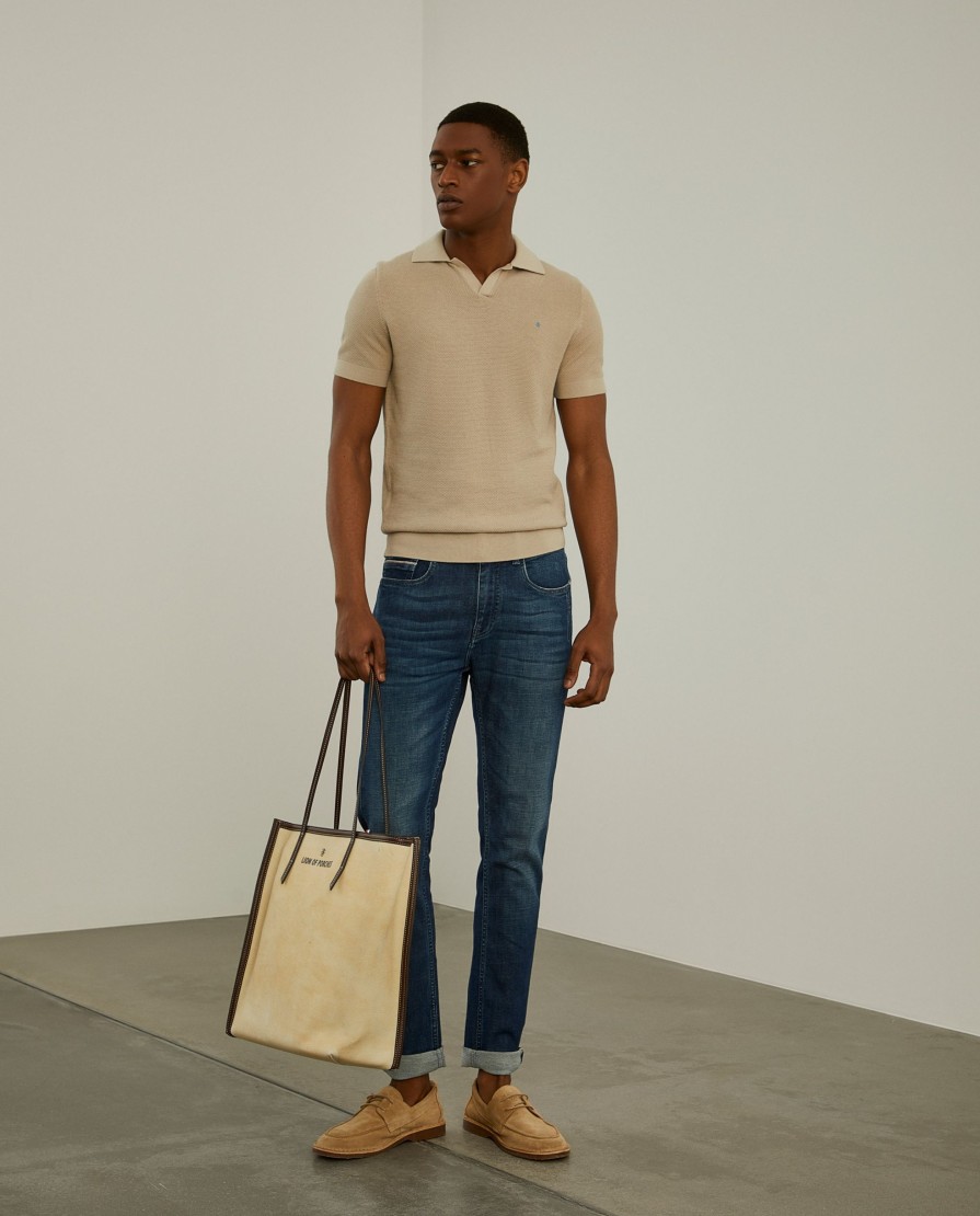 Lion Of Porches Calcas & Calcoes | Calcas Denim Lavagem Escura Slim Fit
