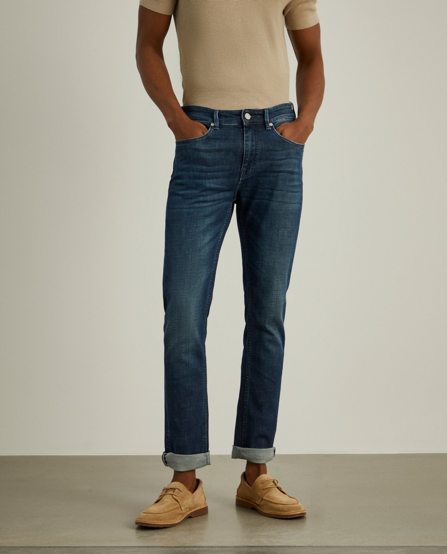 Lion Of Porches Calcas & Calcoes | Calcas Denim Lavagem Escura Slim Fit