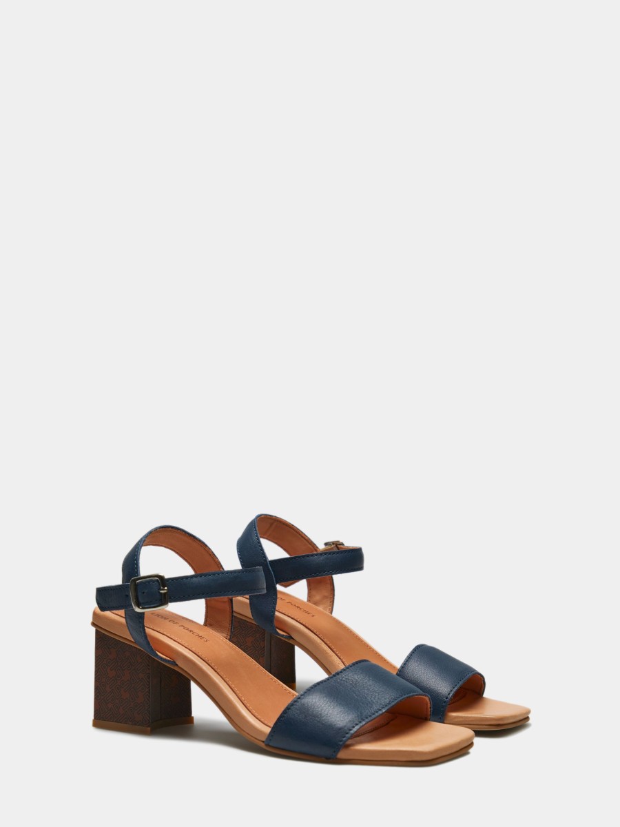 Lion Of Porches Sandalias | Sandalias Com Tacao Bicolor Em Pele