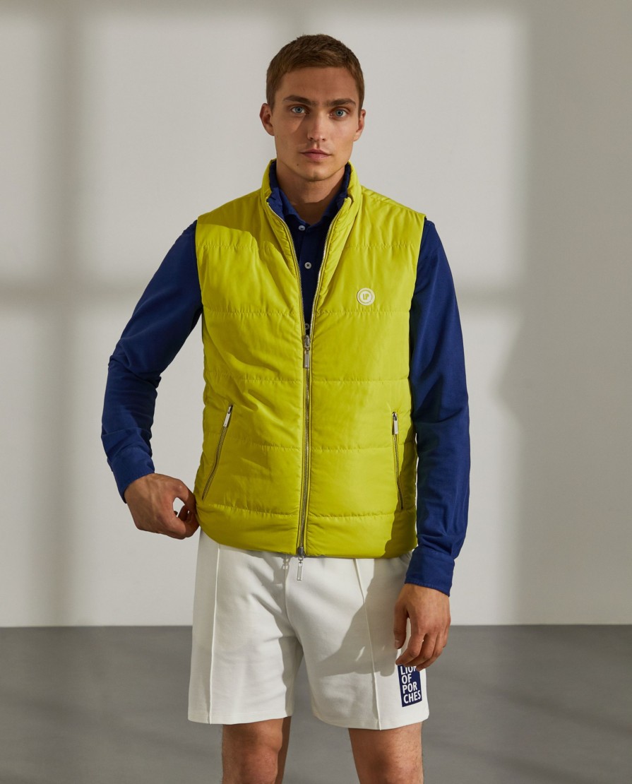 Lion Of Porches Coletes | Colete Para Homem Reversivel Em Tecido Tecnico Com Bolsos E Fecho Frontal