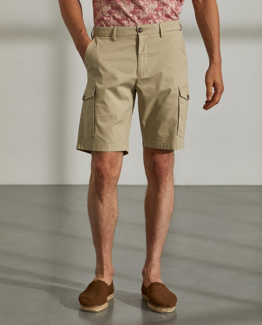 Lion Of Porches Calcas & Calcoes | Bermudas De Algodao Stretch Com Bolsos Laterais