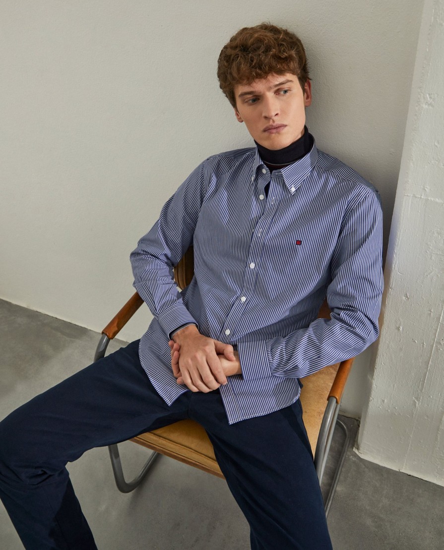 Lion Of Porches Slim Fit | Camisa Slim Fit De Algodao Com Padrao De Riscas