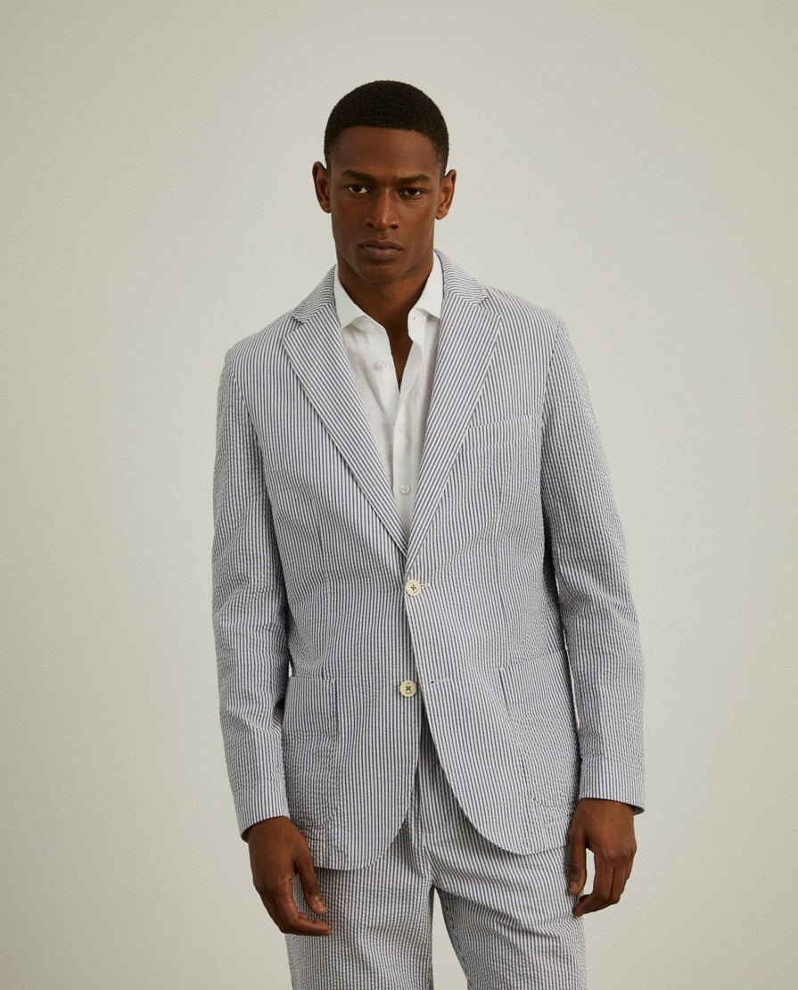 Lion Of Porches Blazers | Blazer De Riscas Slim Fit
