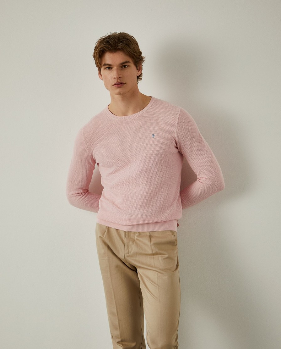 Lion Of Porches Camisolas | Camisola Malha Estruturada Com Gola Redonda