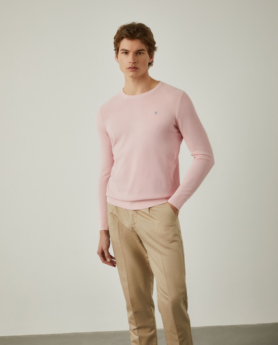 Lion Of Porches Camisolas | Camisola Malha Estruturada Com Gola Redonda