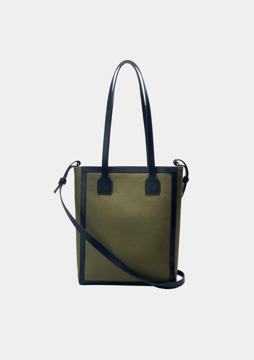 Lion Of Porches Malas E Mochilas | Saco Para Homem Verde Em Sarja Com Branding Na Frente