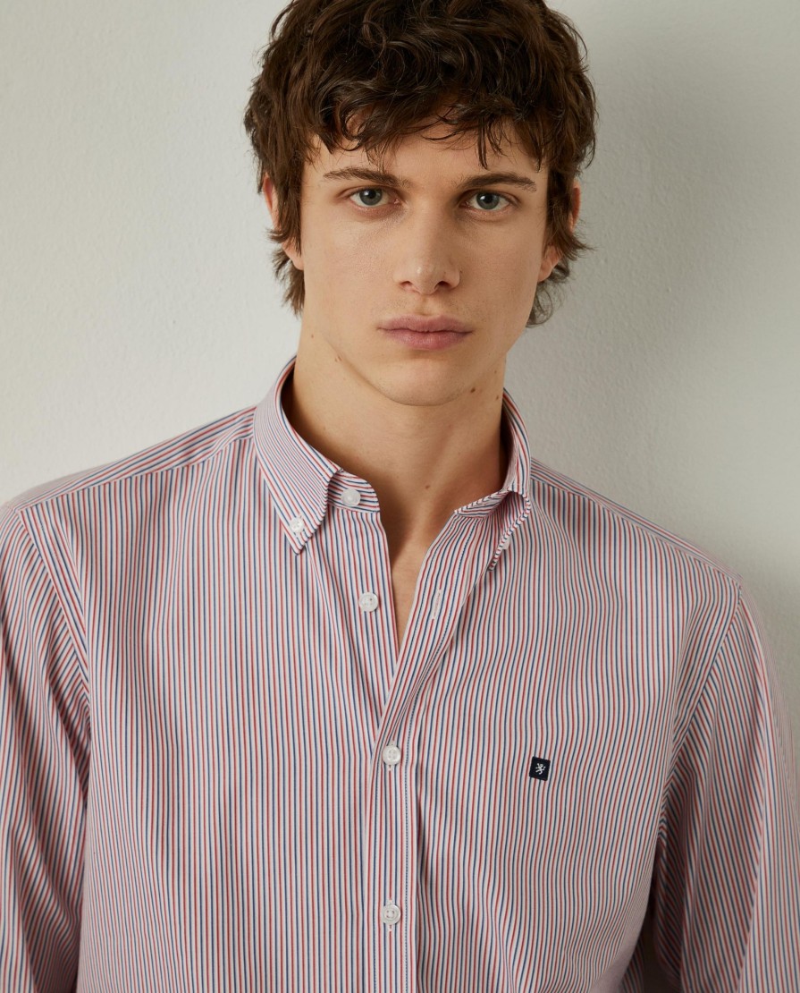 Lion Of Porches Regular Fit | Camisa De Riscas Regular Fit Em Popelina