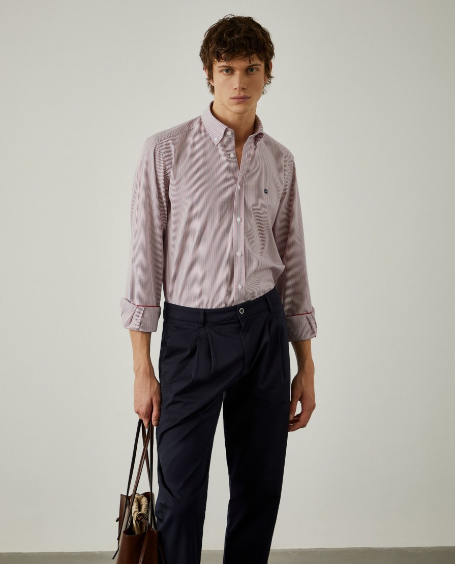 Lion Of Porches Regular Fit | Camisa De Riscas Regular Fit Em Popelina