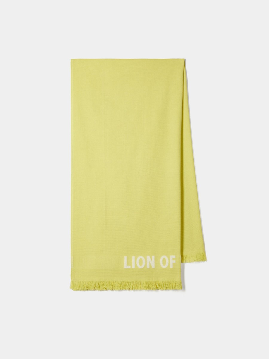 Lion Of Porches Praia | Pareo De Algodao Com Franjas