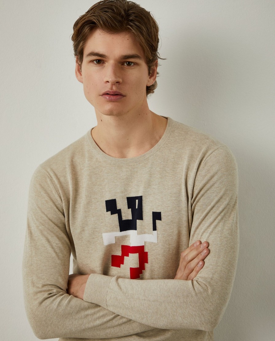 Lion Of Porches Camisolas | Camisola De Algodao Com Leao Tricolor