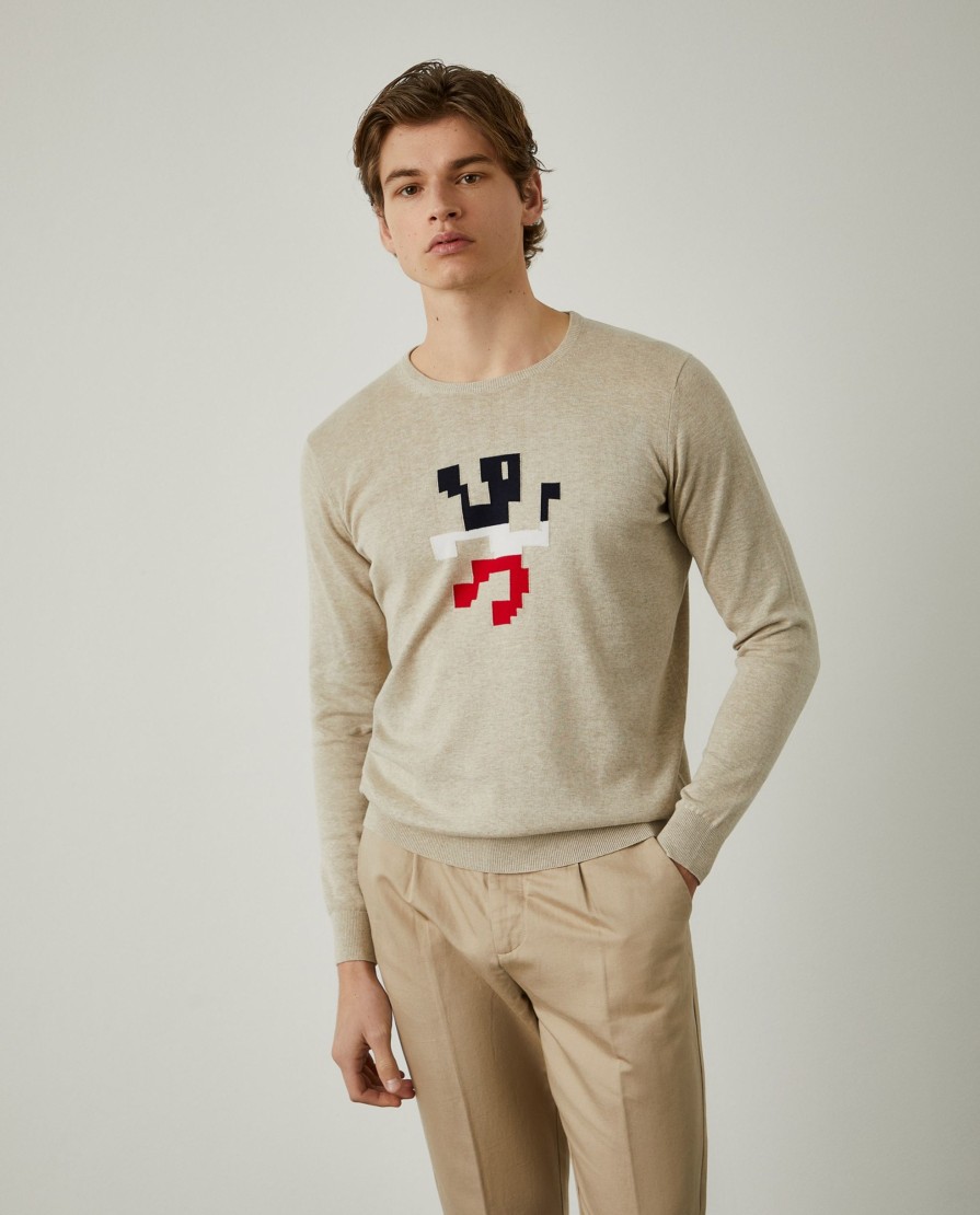 Lion Of Porches Camisolas | Camisola De Algodao Com Leao Tricolor