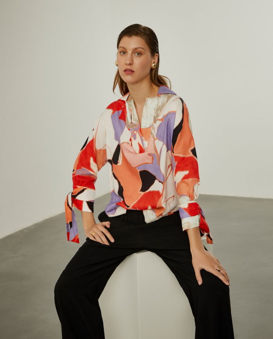 Lion Of Porches Blusas | Blusa De Algodao Com Padrao Abstrato