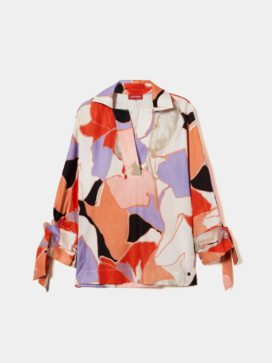 Lion Of Porches Blusas | Blusa De Algodao Com Padrao Abstrato