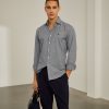 Lion Of Porches Slim Fit | Camisa Slim Fit Em Tecido Com Padrao De "Pied Poule"