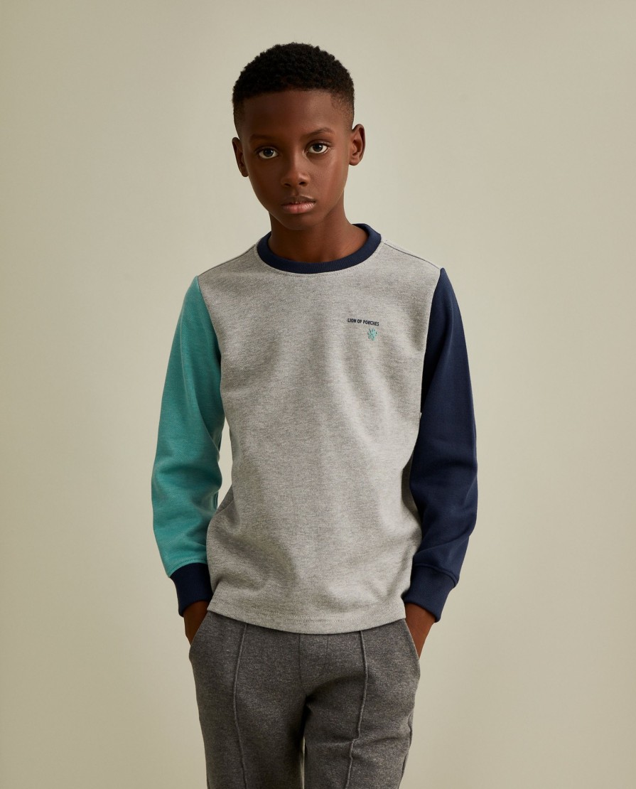 Lion Of Porches Camisolas | Sweater De Algodao Color Block