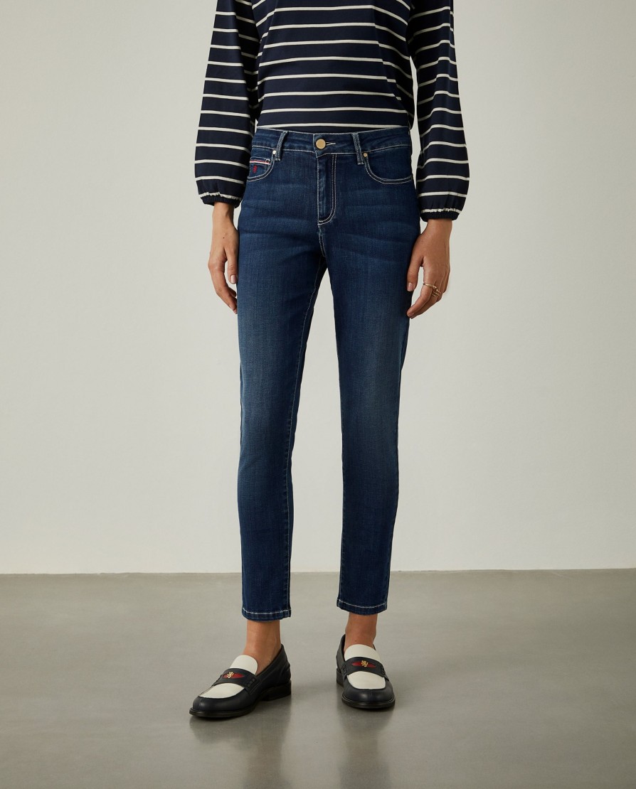 Lion Of Porches Calcas | Calcas Denim Lavagem Escura Regular Fit