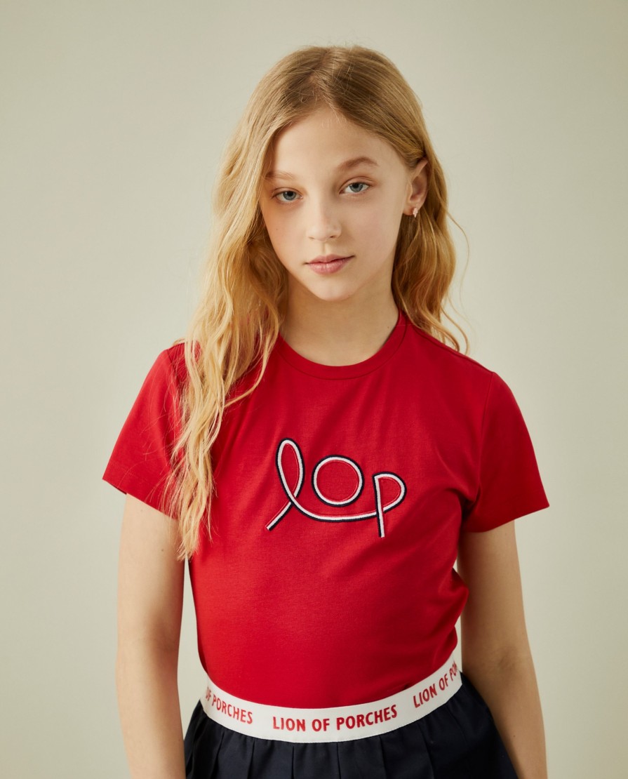 Lion Of Porches T-Shirts | T-Shirt Manga Curta Com Bordado Lop