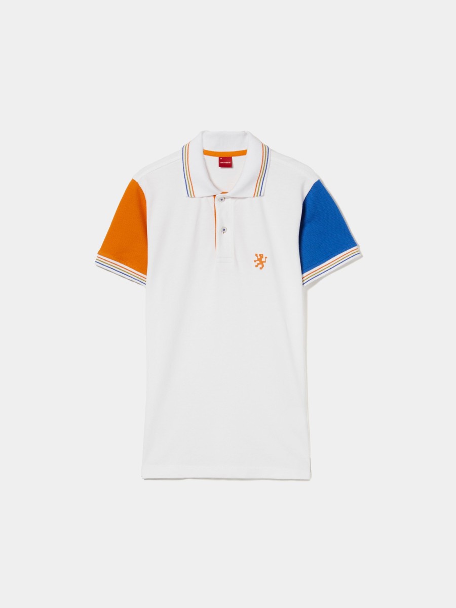 Lion Of Porches Polos | Polo Pique Em Algodao Tricolor