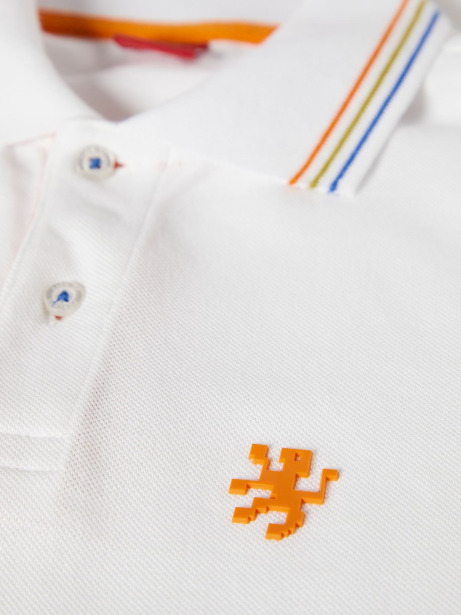 Lion Of Porches Polos | Polo Pique Em Algodao Tricolor