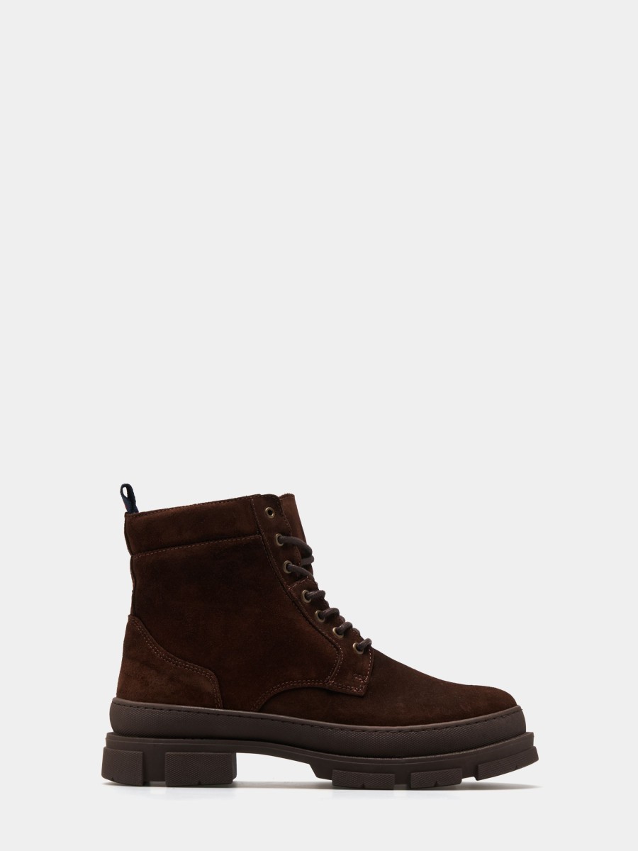Lion Of Porches Botas | Botas Em Croute Com Atacadores E Sola De Borracha