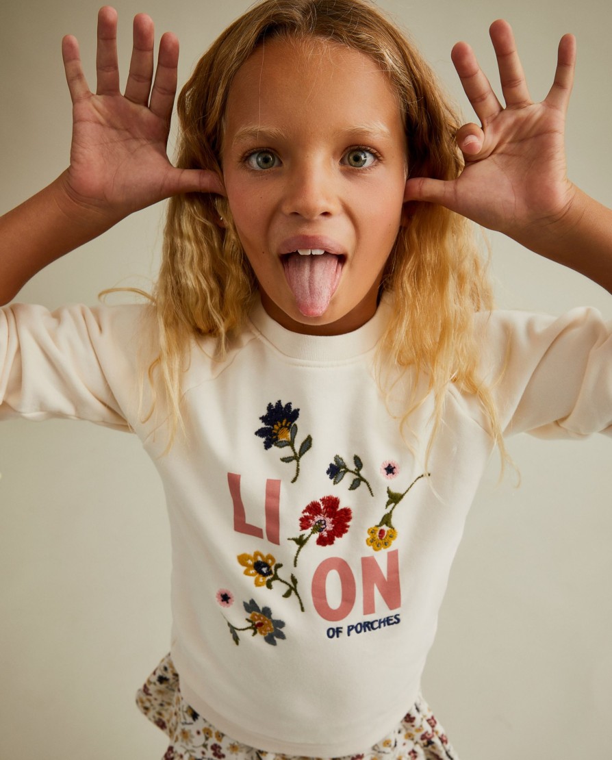 Lion Of Porches Camisolas | Sweater Com Bordado De Flores