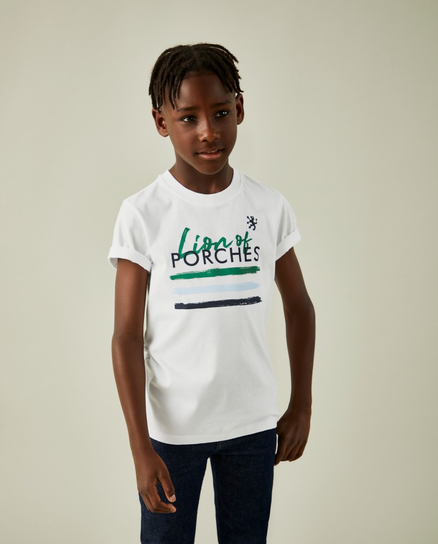 Lion Of Porches T-Shirts | T-Shirt De Manga Curta Com Logotipo Estampado