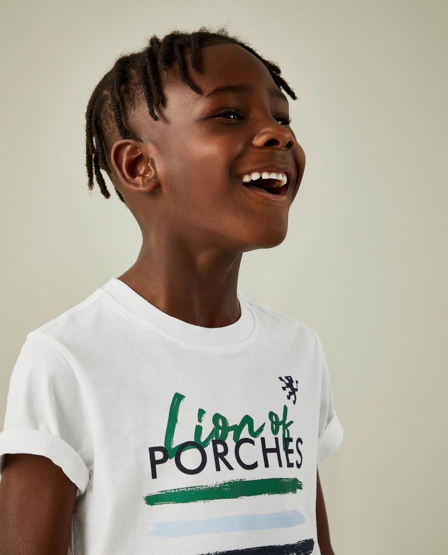 Lion Of Porches T-Shirts | T-Shirt De Manga Curta Com Logotipo Estampado