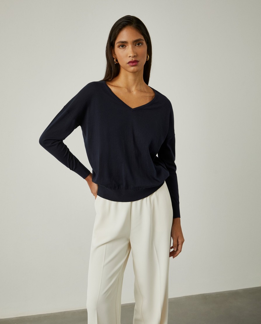 Lion Of Porches Camisolas | Camisola De Algodao Com Decote Em V