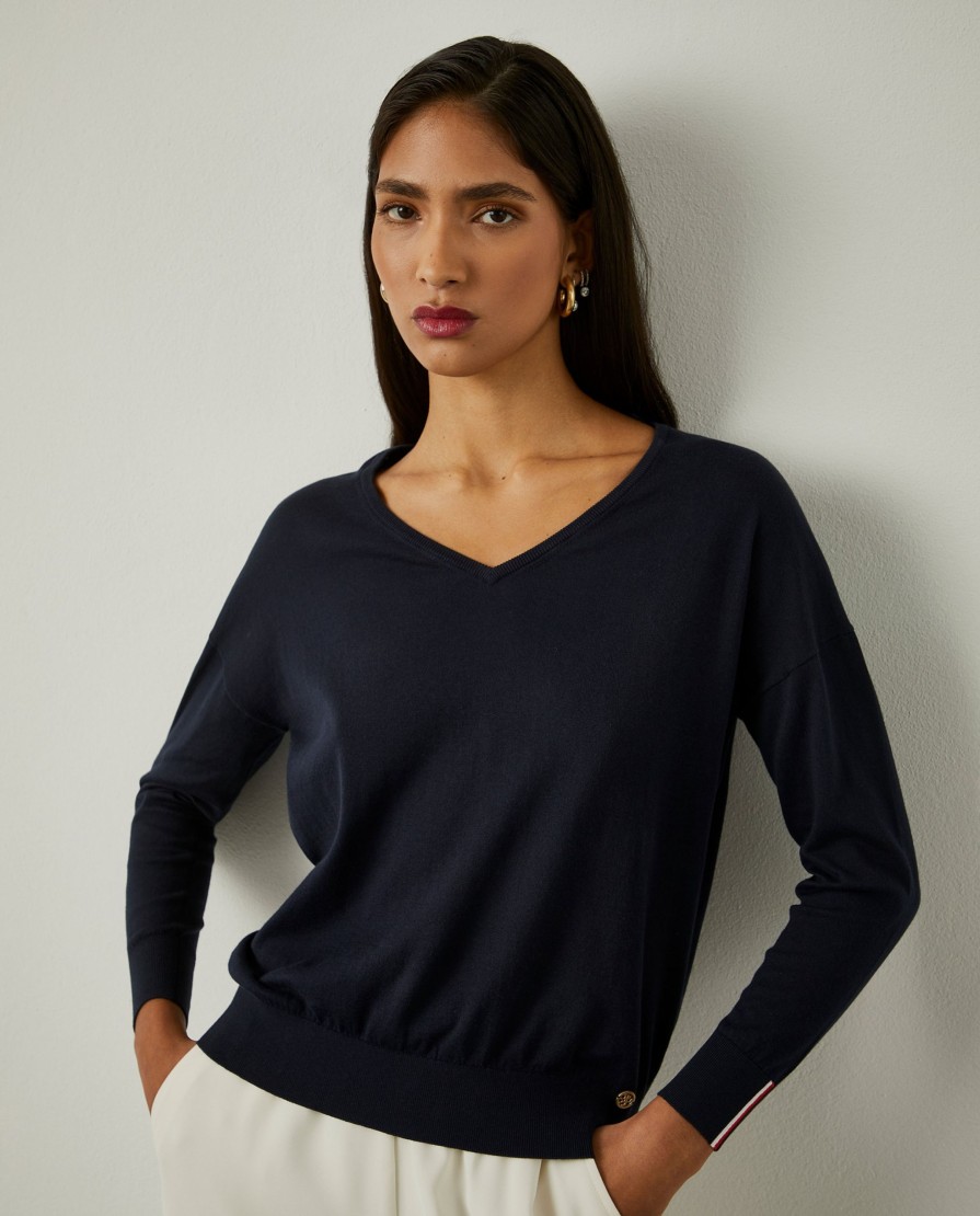 Lion Of Porches Camisolas | Camisola De Algodao Com Decote Em V