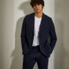 Lion Of Porches Blazers | Blazer Slim Fit Com Textura De Riscas Seersucker