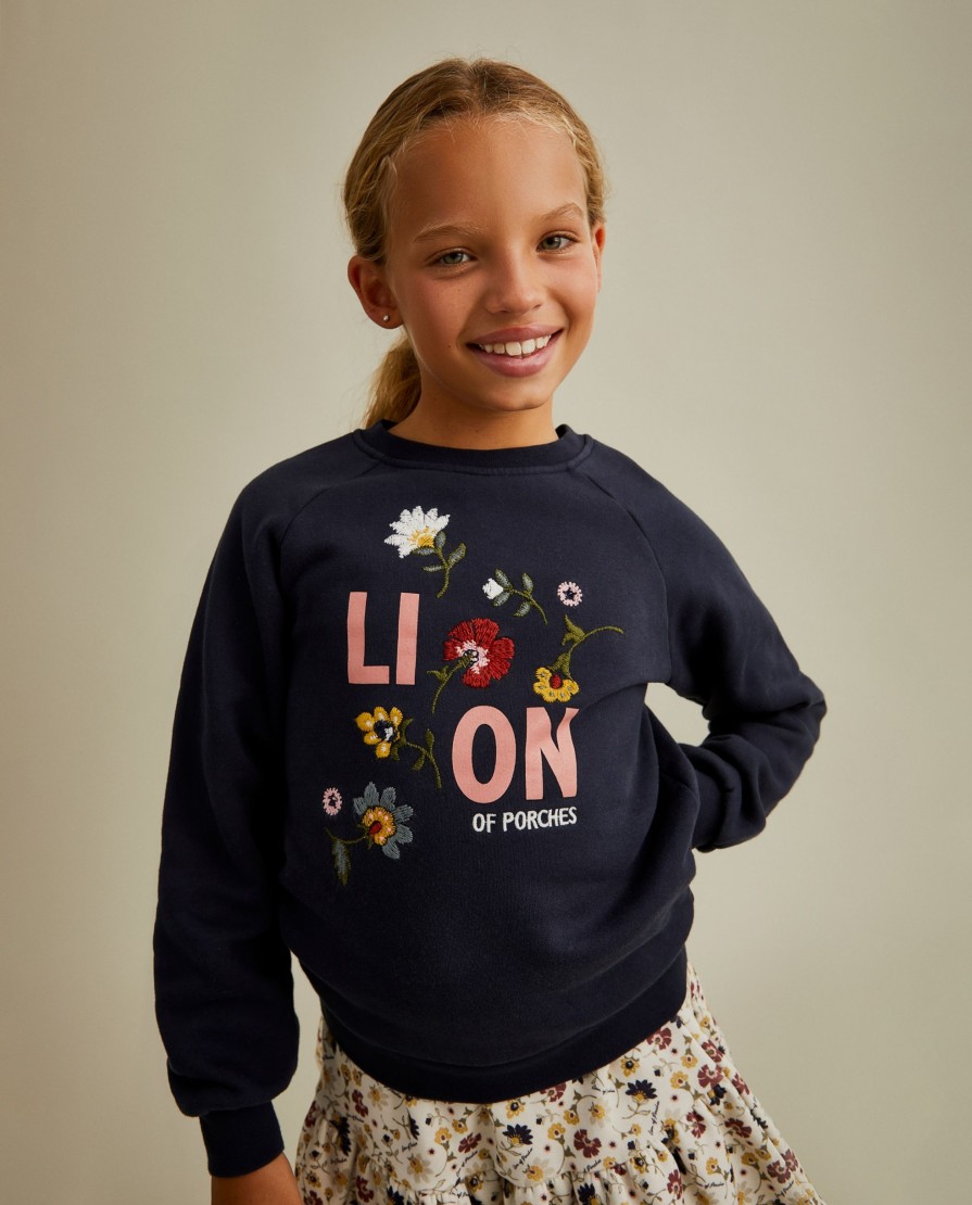 Lion Of Porches Camisolas | Sweater Com Bordado De Flores