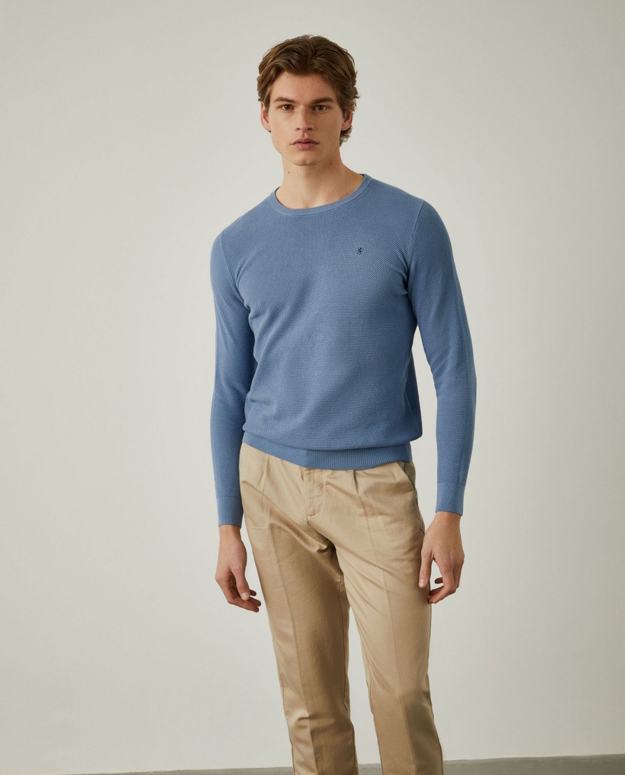 Lion Of Porches Camisolas | Camisola Malha Estruturada Com Gola Redonda