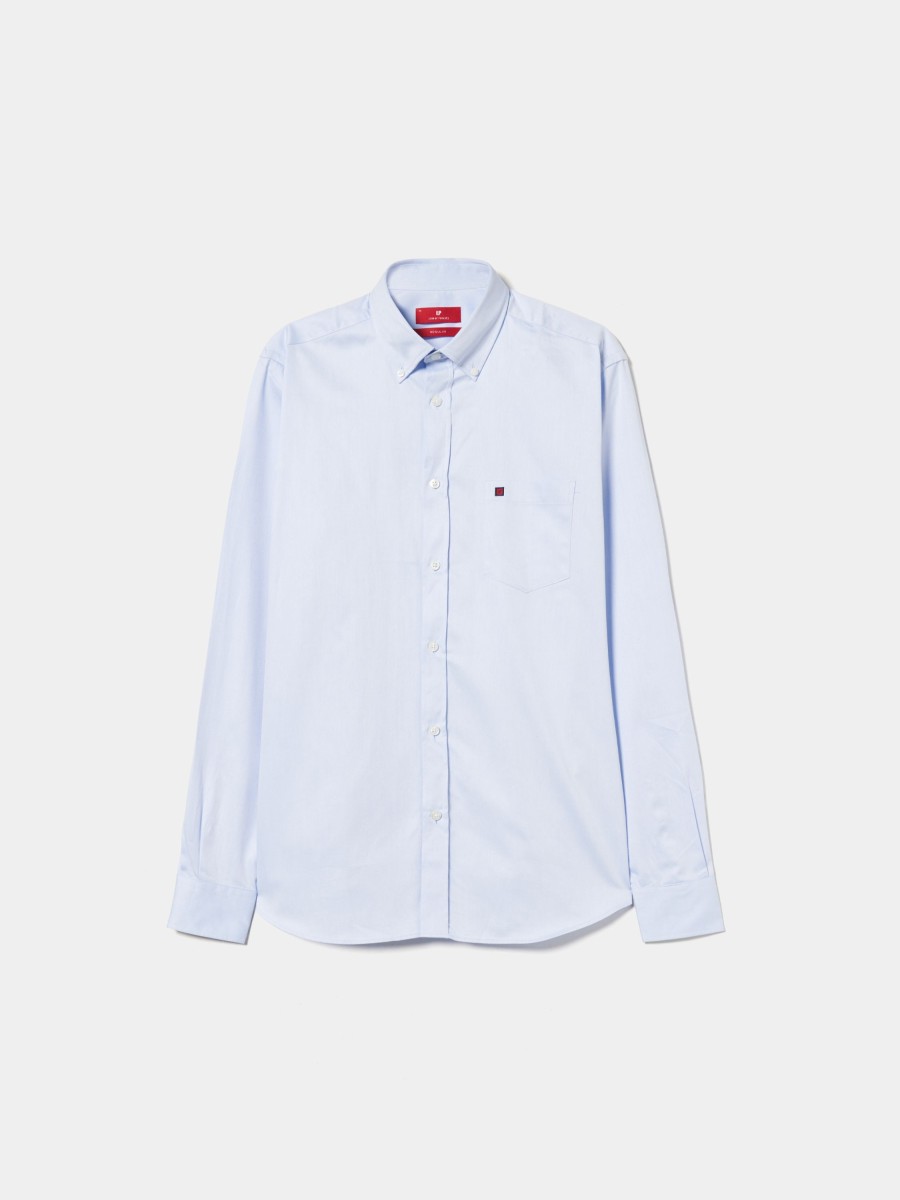 Lion Of Porches Regular Fit | Camisa Regular Fit De Algodao Em Cor Lisa
