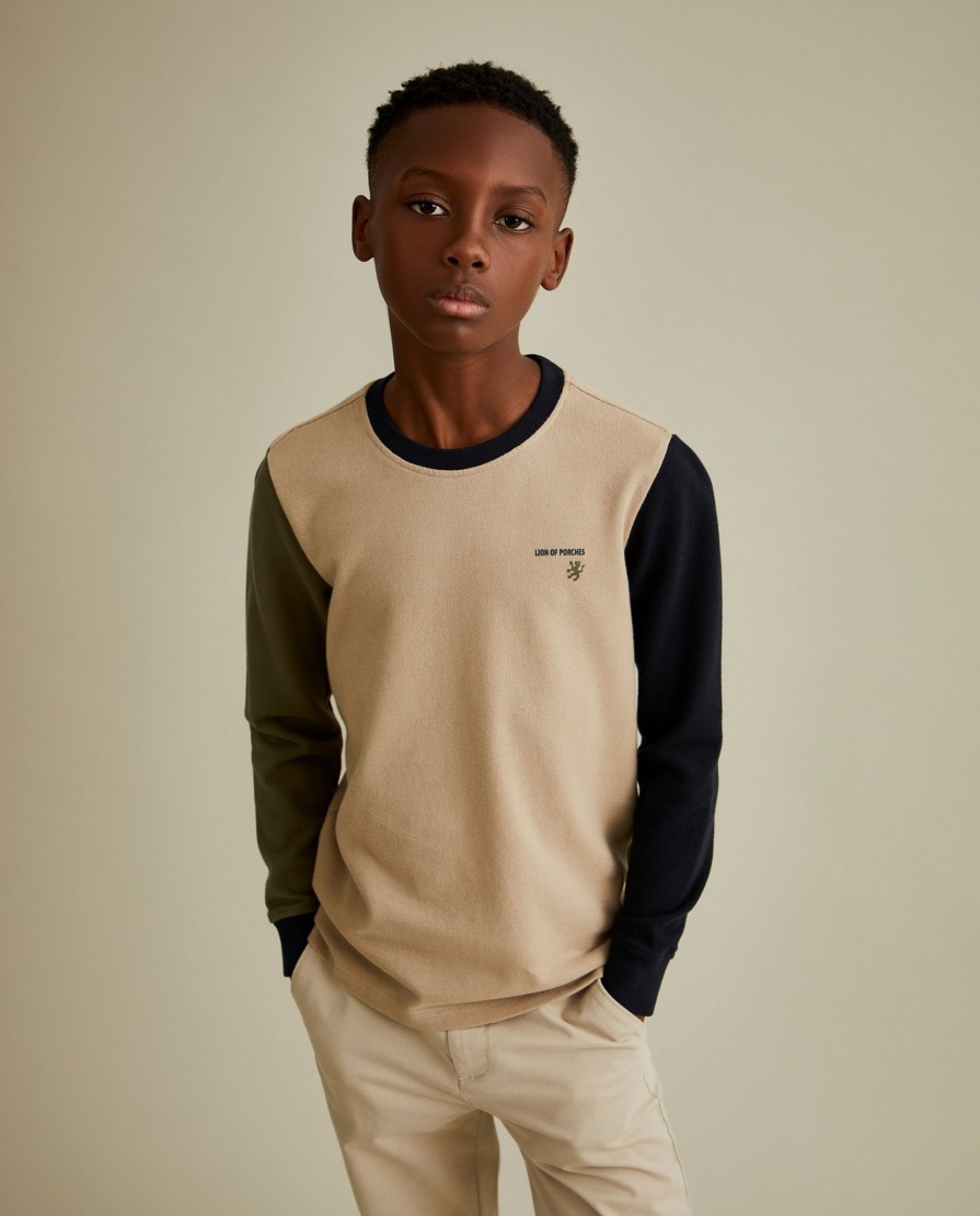 Lion Of Porches Camisolas | Sweater De Algodao Color Block