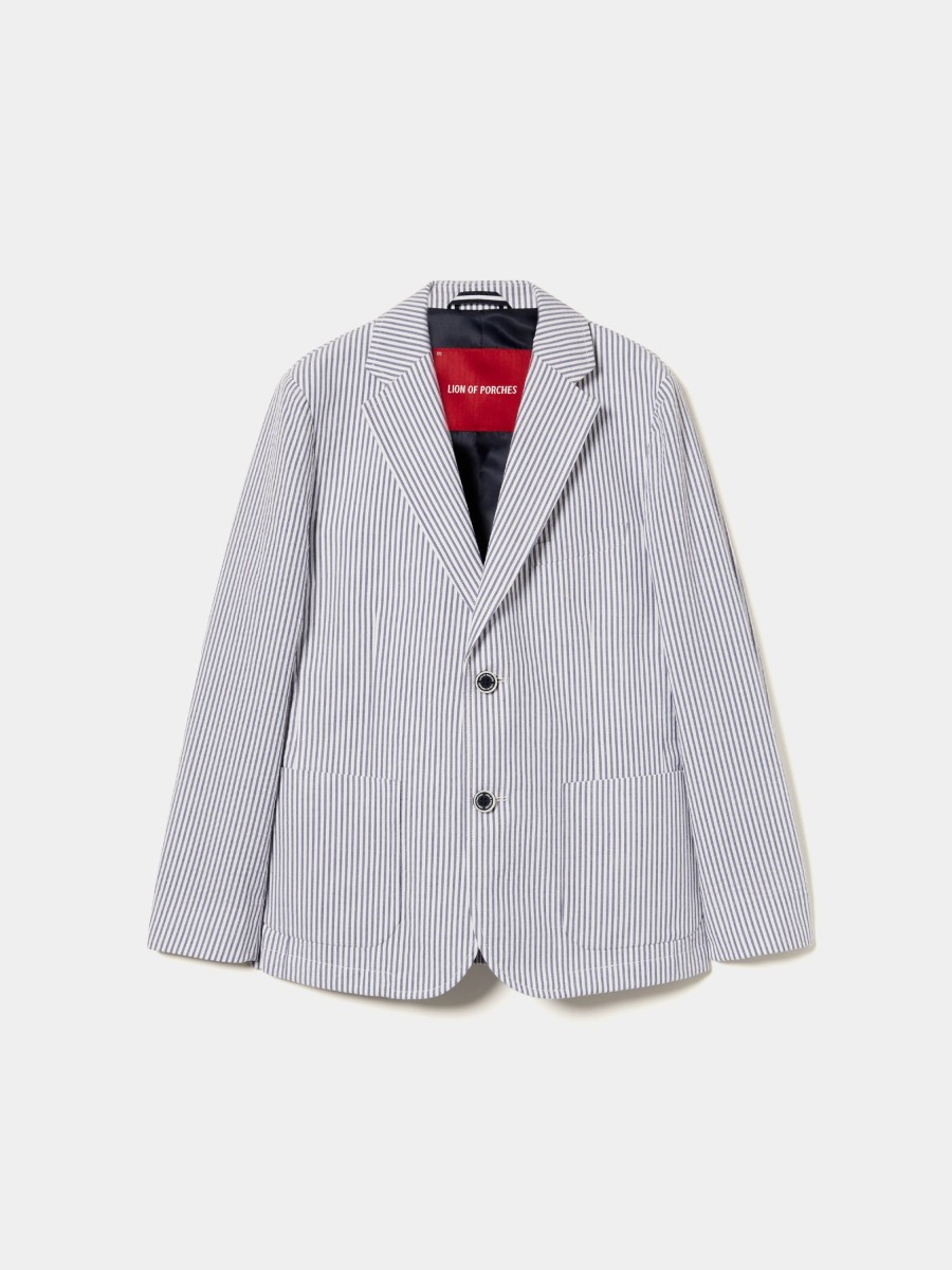 Lion Of Porches Blazers | Blazer As Riscas De Popelina