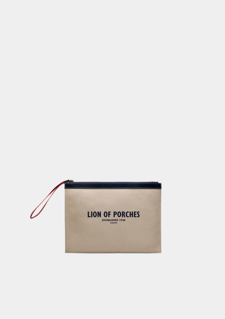 Lion Of Porches Malas E Mochilas | Bolsa Em Sarja Com Fecho E Estampado