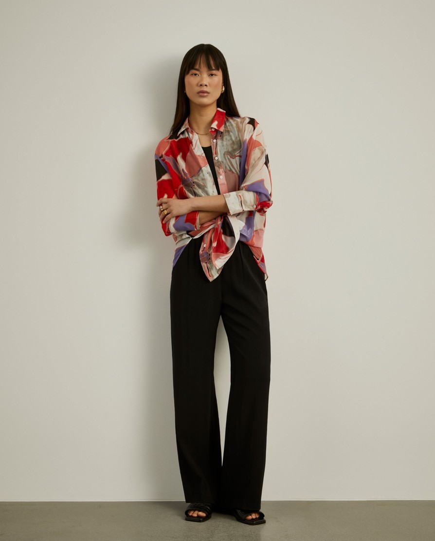 Lion Of Porches Camisas | Camisa Comprida Com Padrao Abstrato