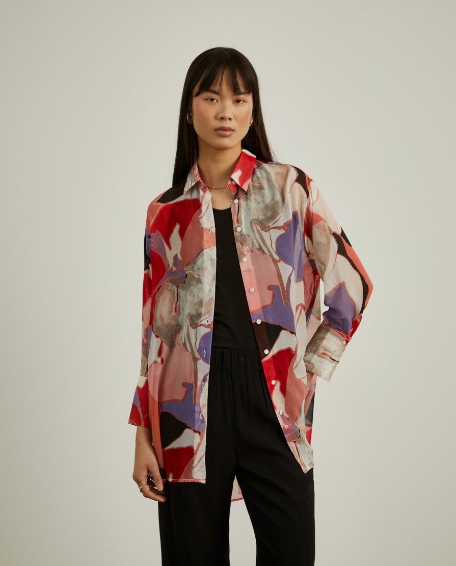 Lion Of Porches Camisas | Camisa Comprida Com Padrao Abstrato