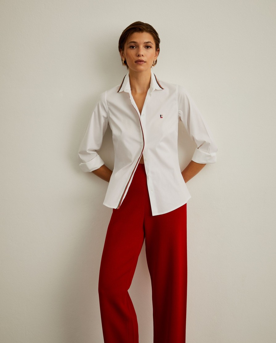 Lion Of Porches Camisas | Camisa Regular Fit Com Risca Tricolor