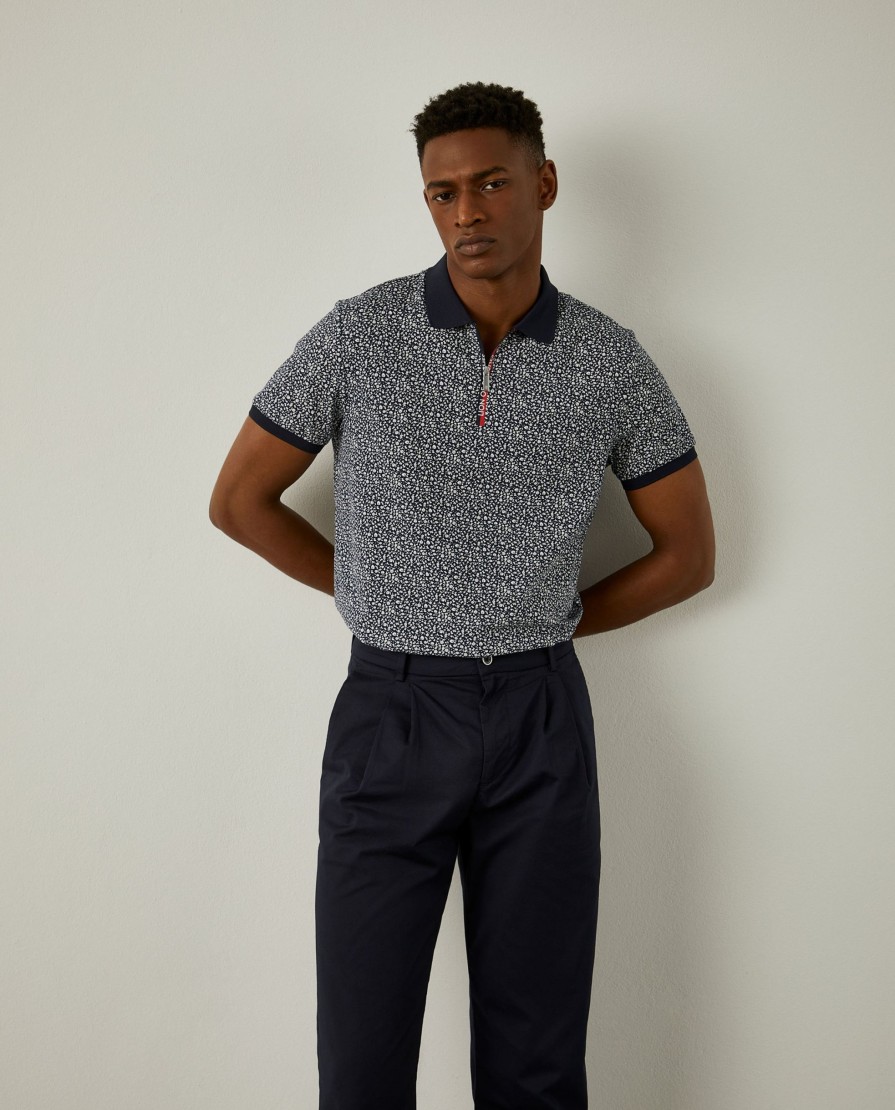 Lion Of Porches Polos | Polo Slim Fit Com Padrao De Flores