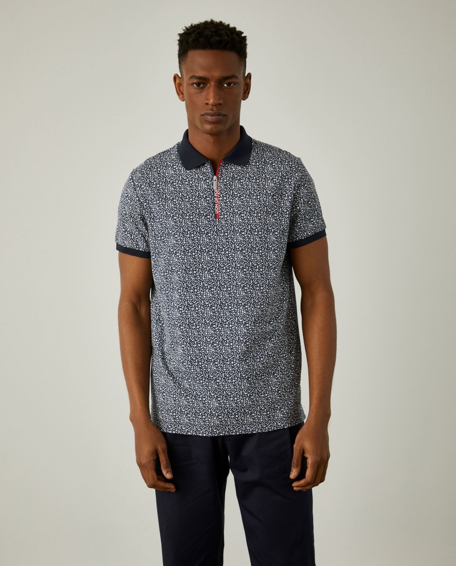 Lion Of Porches Polos | Polo Slim Fit Com Padrao De Flores