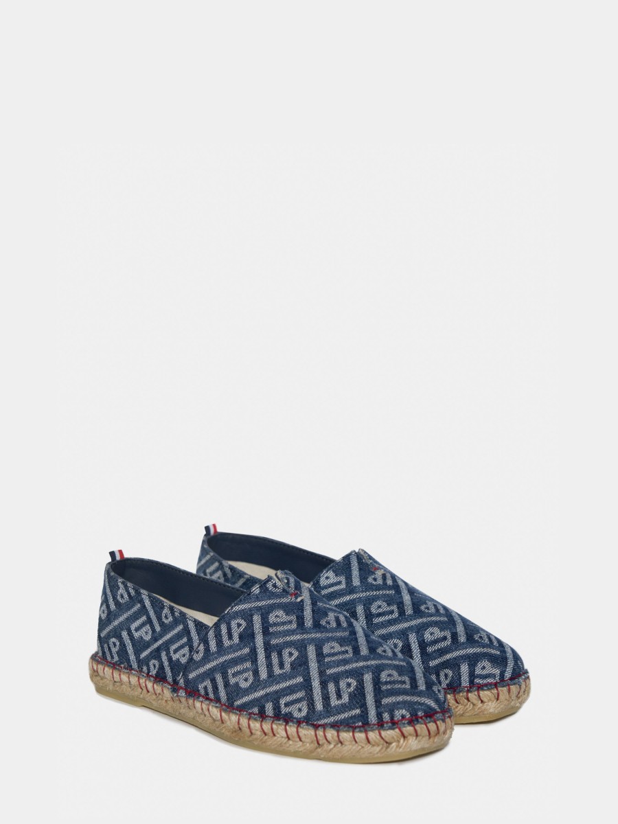 Lion Of Porches Sapatos | Alpercatas Denim Com Monograma E Sola De Borracha