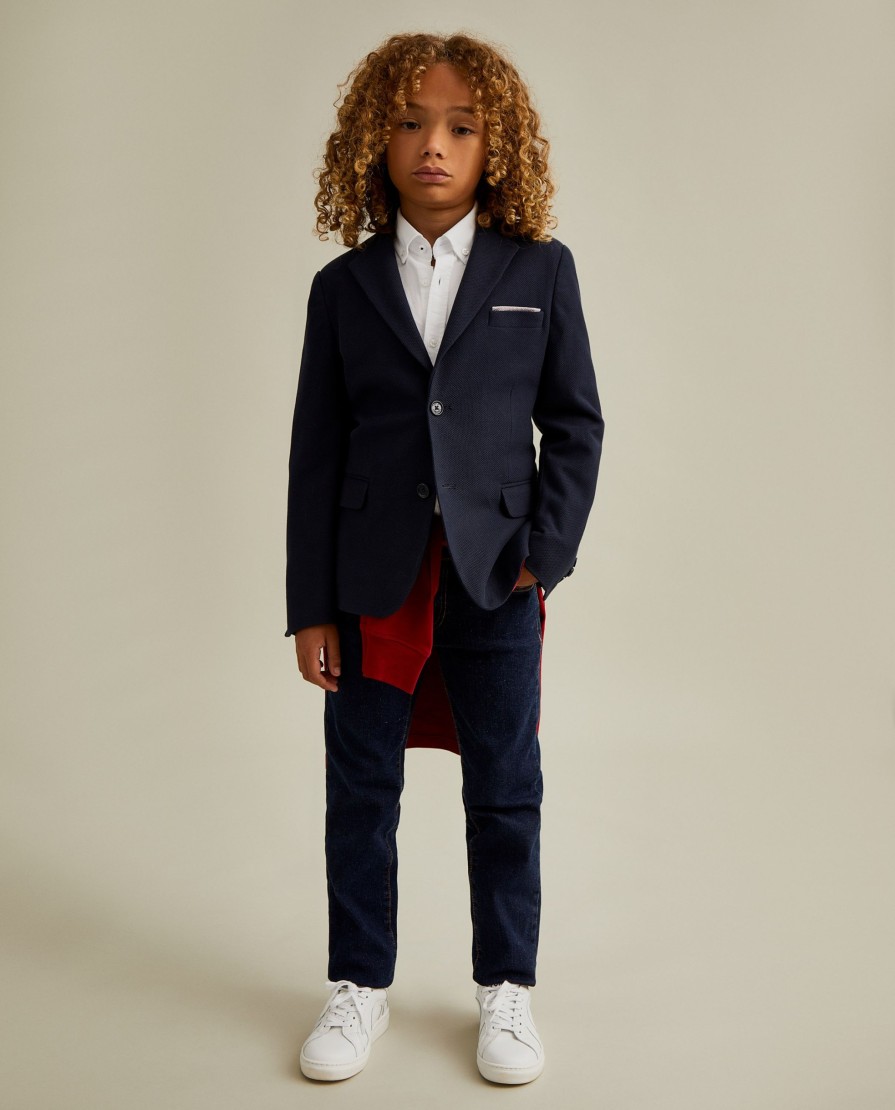 Lion Of Porches Blazers | Blazer Pique Com Detalhes Em Vermelho