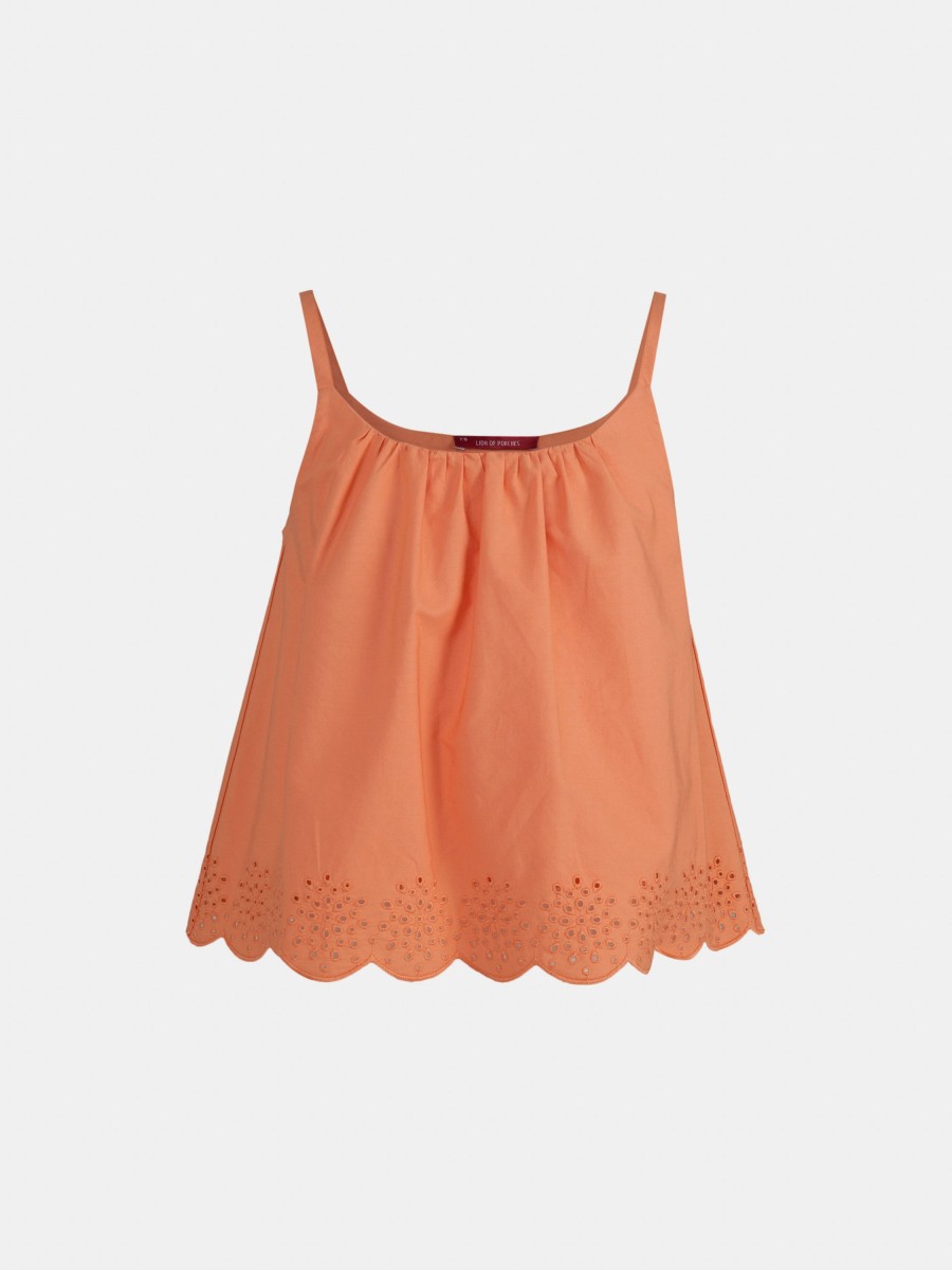 Lion Of Porches Camisas & Blusas | Top Cropped Em Bordado Ingles