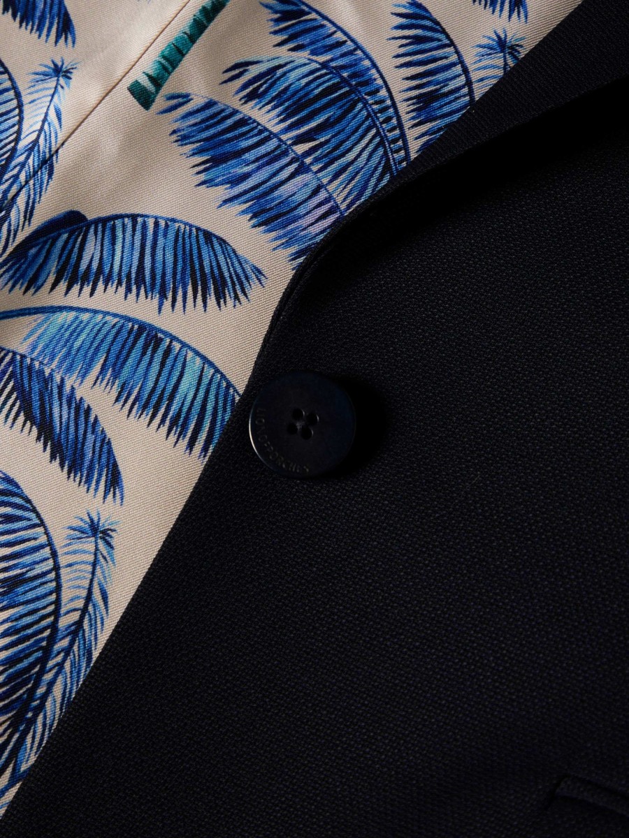 Lion Of Porches Blazers | Blazer Classico Com Forro De Palmeiras Em Contraste