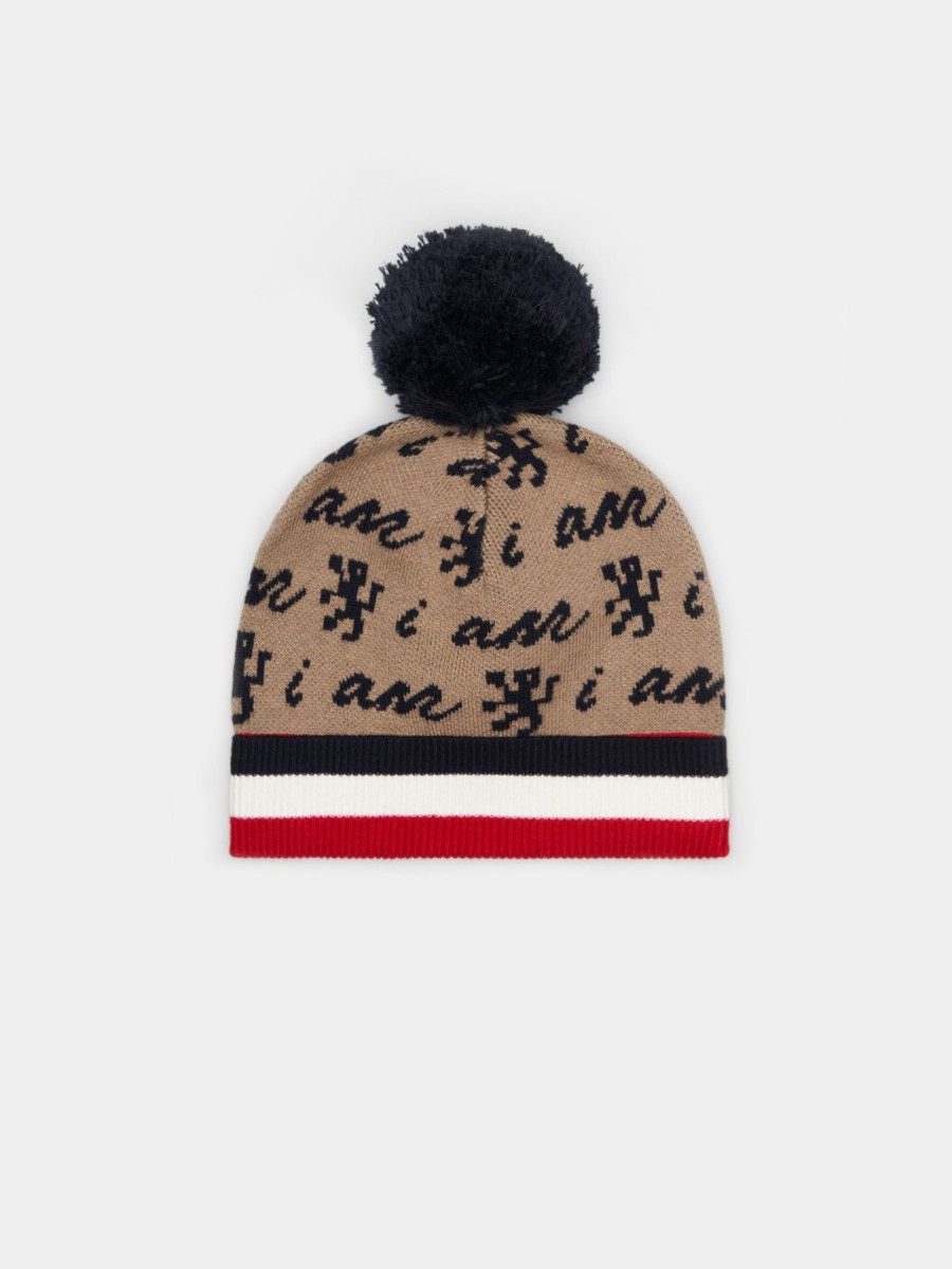 Lion Of Porches Bones E Chapeus | Gorro Com Pompom E Branding All Over
