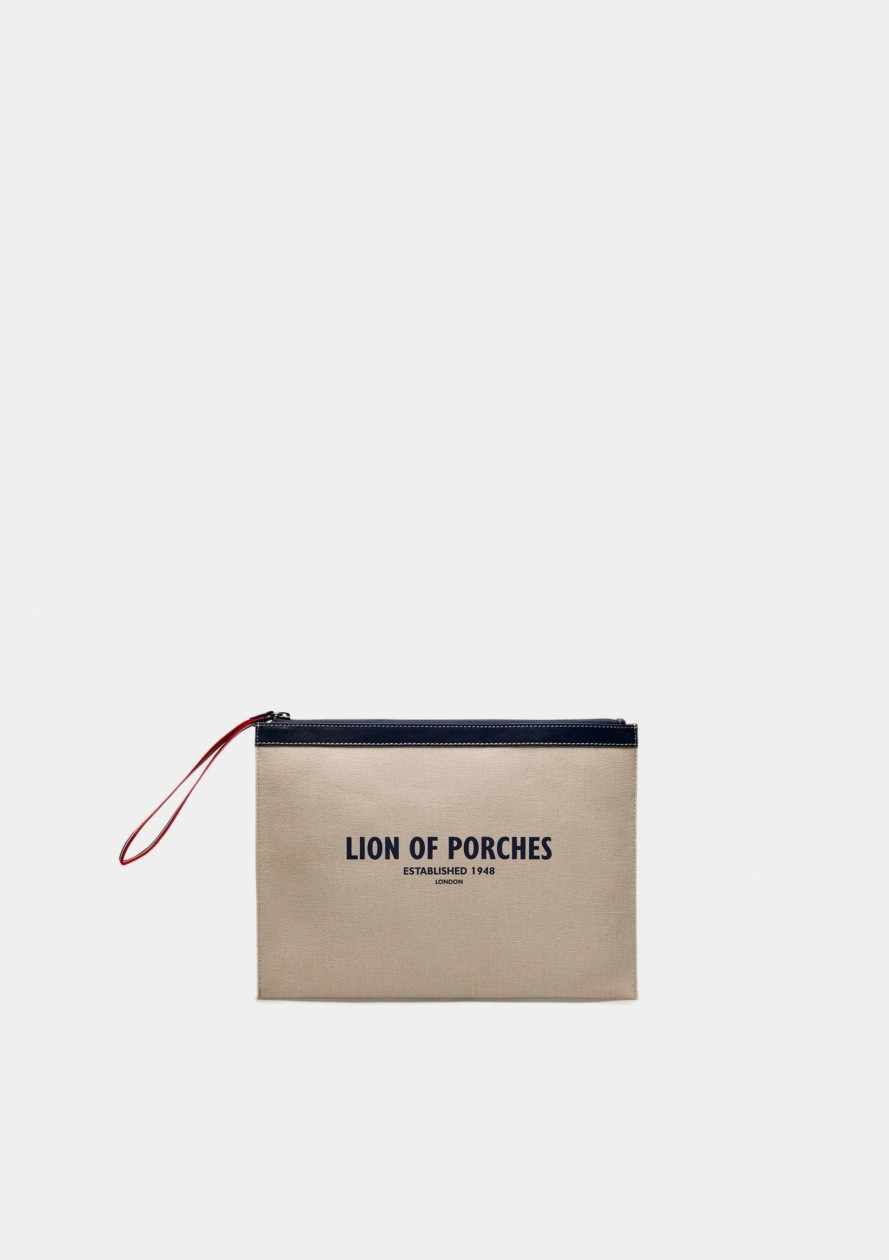 Lion Of Porches Carteiras | Bolsa Em Sarja Com Fecho E Estampado