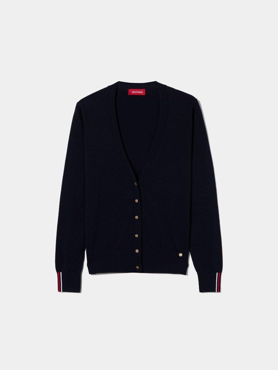 Lion Of Porches Cardigans | Casaco De Malha Com Botoes Em Contraste