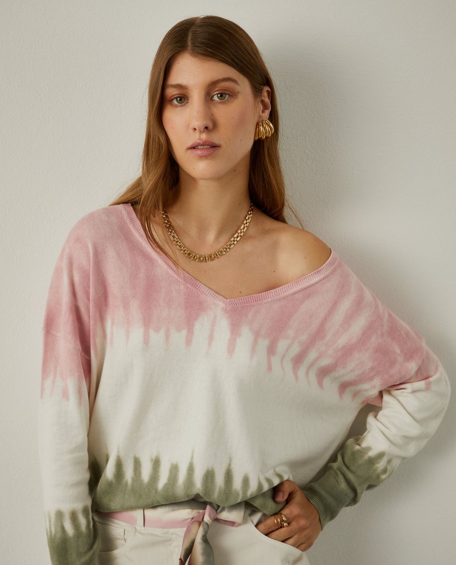 Lion Of Porches Camisolas | Camisola Tie Dye Em Algodao E Caxemira